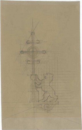 Gmelin, Leopold; Sammlung Gmelin: Handzeichnungen - Folio 5 - Dekoration (Teilansicht)