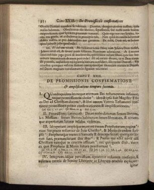 Caput XXIII. De Promissionis Confirmatione & amplificatione tempore secundo.