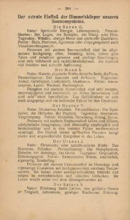 Der astrale Einfluß der Himmelskörper unseres Sonnensystems