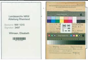 Entnazifizierung Elisabeth Wilmsen , geb. 05.07.1886 ()