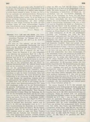 387-390 [Rezension] Käsemann, Ernst, Leib und Leib Christi