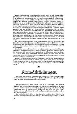 Kleine Mitteilungen