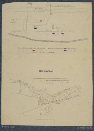 Pläne von Marienthal und einem anderen Vorort von Zwickau mit einer Legende zur Verbreitung der Cholera-Epidemie 1866