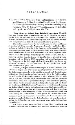 Schindler, Reinhard :: Die Bodenaltertümer der Freien und Hansestadt Hamburg, (Veröffentlichungen des Museums für Hamburgische Geschichte, Abteilung Bodendenkmalpflege, 1) : Hamburg, Christians, 1960