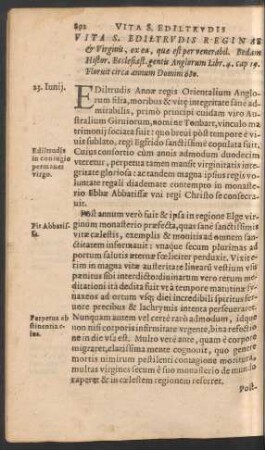 Vita S. Ediltrudis Reginae et Virginis ...
