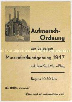 Programm zur Kundgebung am 1. Mai 1947 in Leipzig
