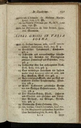 Libri Omissi In Varia Forma.