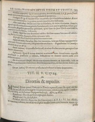 Tit. II. V. C. 17. 24. De Divortiis & repudiis.