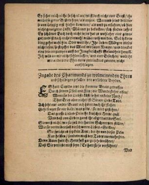 Zugabe des Charimunds zu wolmeinenden Ehren und schuldigen gefallen den verliebten Beyden.