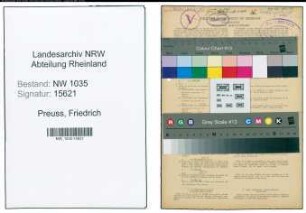Entnazifizierung Friedrich Preuss , geb. 10.02.1904 (Magazinverwalter)