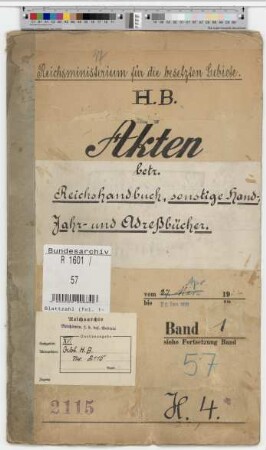 Reichshandbuch; sonstige Hand-, Jahr- und Adressbücher