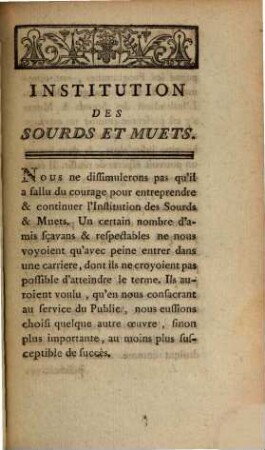 Institution des sourds et muets, par la voie des signes méthodiques : Ouvrage qui contient le Projet d'une Langue Universelle, par l'entremise des Signes naturels assujettis à une Méthode, 2
