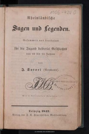 Rheinländische Sagen und Legenden