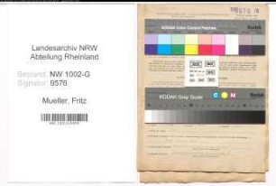 Entnazifizierung Fritz Mueller, geb. 05.12.1895 (Geschaeftsfuehrer)