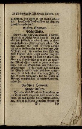 Zwölftes Couvert. Frische Austern.