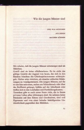Wie die jungen Männer sind