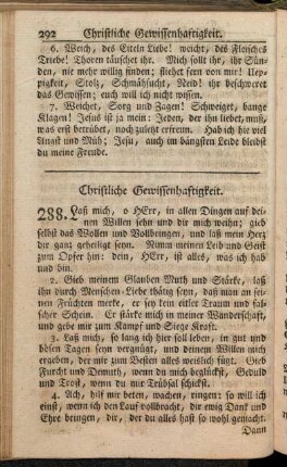 Christliche Gewissenhaftigkeit.