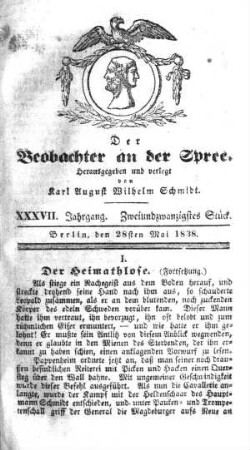 22. Stueck, 28. Mai 1838