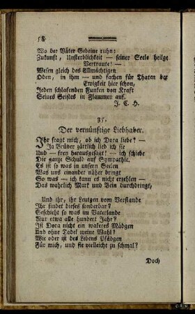35. Der vernünftige Liebhaber.