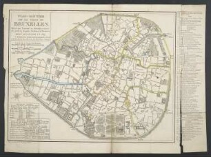 Plan-Routier De La Ville De Bruxelles : Divisé par Cantons ou Arrondissemens de justices de paix, Sections et Paroisses
