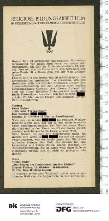 Programm 10. Monatsabschnitt 1948