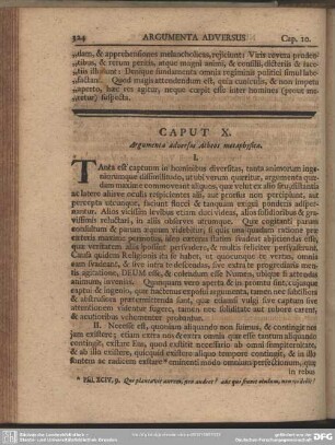 Caput X. Argumenta adversus Atheos metaphysica