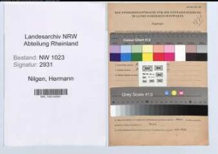 Entnazifizierung Hermann Nilgen , geb. 14.01.1909 (Verw.-Sekretaer)