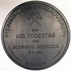 Kohlekeramikmedaille "Dr. Georgius Agricola"