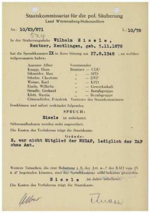 Eisele, Wilhelm