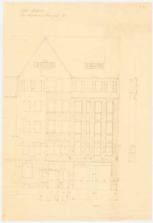 Siedlung Haeselerstraße, Berlin-Charlottenburg: Block 15, Haeselerstraße 7d-17c: Ansicht Meerscheidtstraße 1:50