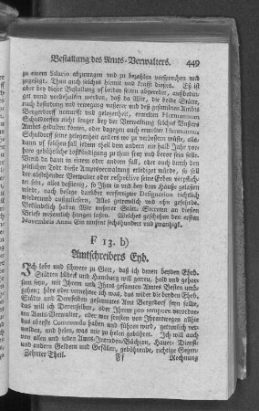 F 13. b) Amtschreibers Eyd.