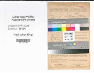 Entnazifizierung Ernst Neefischer , geb. 20.11.1895 (Polizeibeamter)
