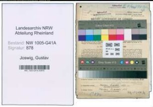 Entnazifizierung Gustav Joswig , geb. 21.09.1914 (Bahnpolizist)