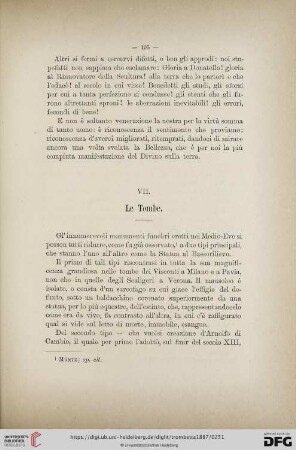 VII. Le Tombe