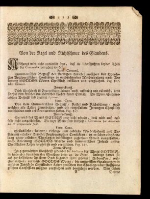 Von der Regel und Richtschnur des Glaubens