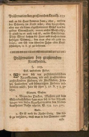 Präservation bey graßirenden Krankheiten
