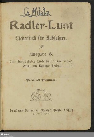 Radler-Lust : Liederbuch für Radfahrer