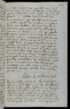 Freytag d 27 Januari 1736