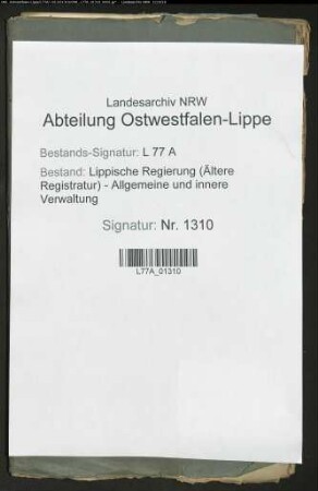 Portofreiheit herrschaftlicher Postsendungen von und nach Lippstadt