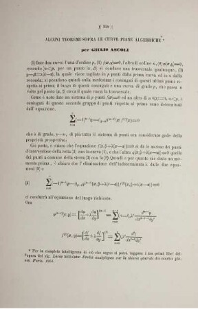 Alcuni teoremi sopra le curve piane algebriche.