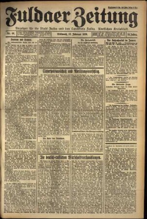 Ausgabe vom Mittwoch, den 22. Februar 1928.