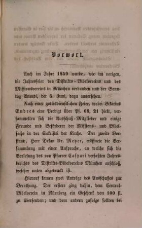 Jahresbericht des Districts-Bibel-Vereins in dem Protestantischen Dekanate München, 1858/59