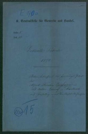 Patent des Alfred Frédéric Lacassaigne in St. Aubin-Epinay in Frankreich auf Herstellung einer Transversal-Kauchmaschine