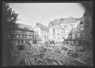 Baustelle LZB Gebäude mit Haus der vier Gekrönten, ehem. Rathaus, Städt. Sparkasse und Schuhwaren Dreßler