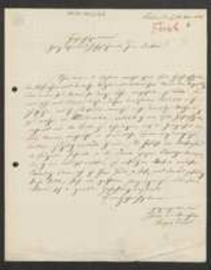 Brief von Eugen Fürst an August Emanuel Fürnrohr