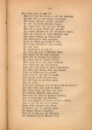 Wer weiß, wozu es gut ist!