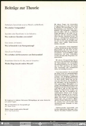 Beiträge zur Theorie : Beiträge zur Theorie