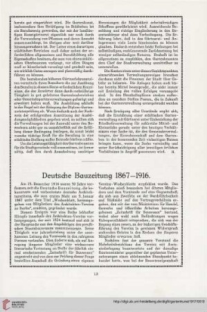 30: Deutsche Bauzeitung 1867-1916