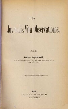 De Iuvenalis vita observationes