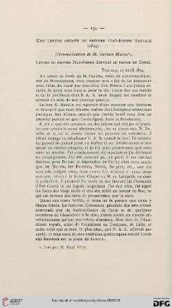 Une lettre inédite du peintre Piat-Joseph Sauvage (1814)